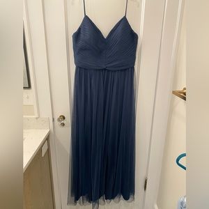 Amsale French Blue Tulle Floor Length